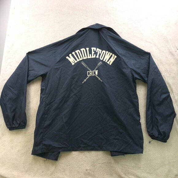Champion Mens Coach Jacket Medium Middletown Crew Shacket Button Up Navy Classic - Picture 11 of 11